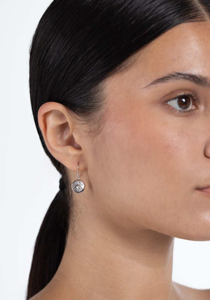 Round White Topaz Earrings- Final Sale