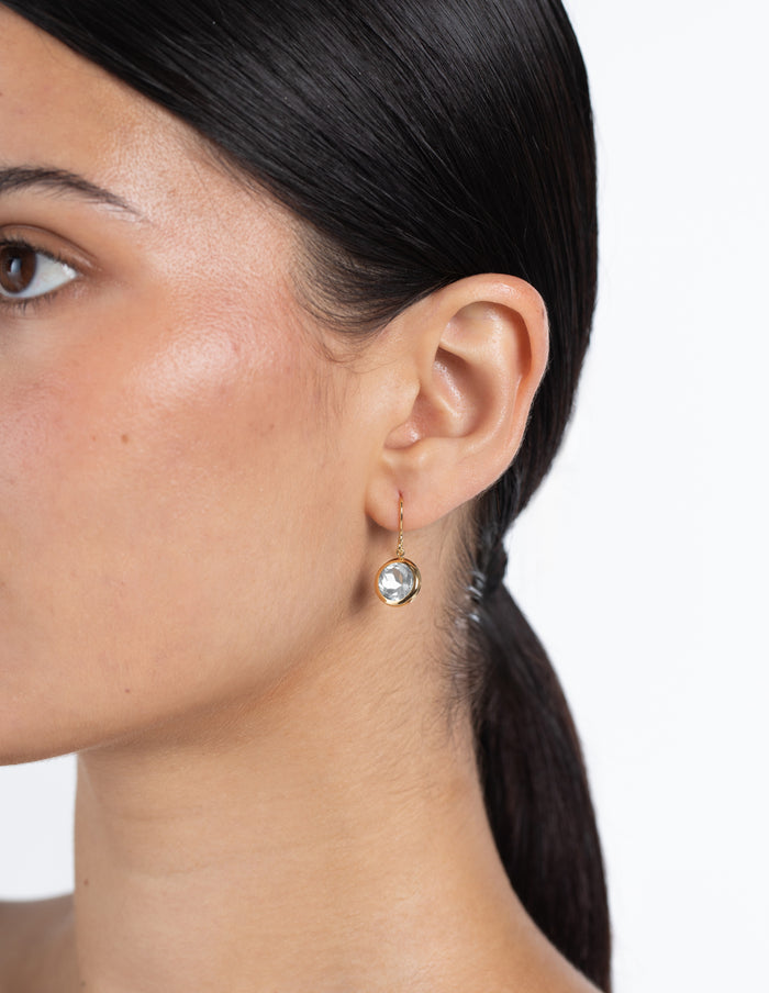 Round White Topaz Earrings- Final Sale