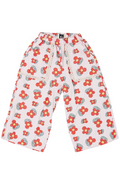 Floral patterned pants on a white background