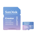 SanDisk 128GB Creator Series UHS-I microSDXC Memory Card with SD Adapter