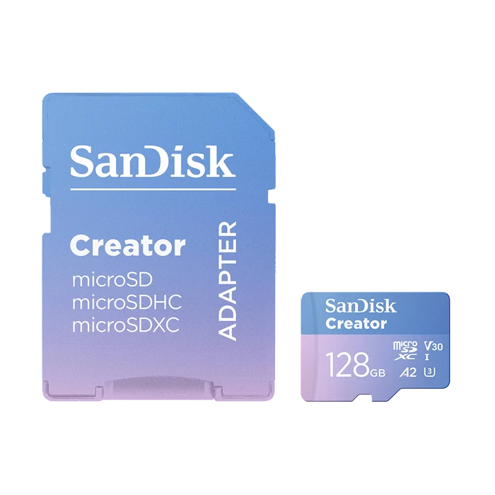 SanDisk 128GB Creator Series UHS-I microSDXC Memory Card with SD Adapter