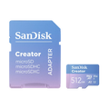 SanDisk 512GB Creator Series UHS-I microSDXC Memory Card with SD Adapter