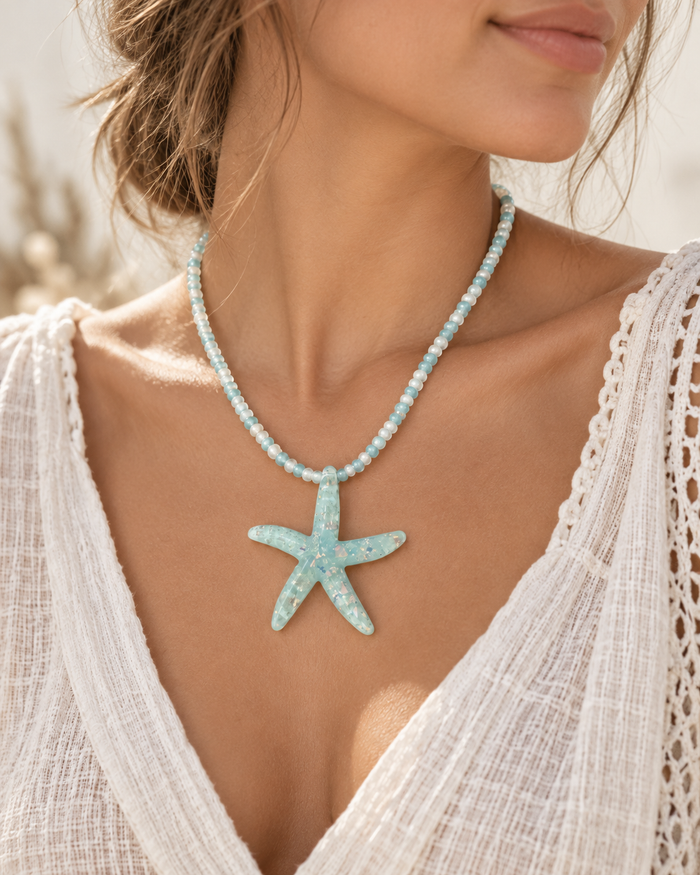 Seafoam Starfish Necklace