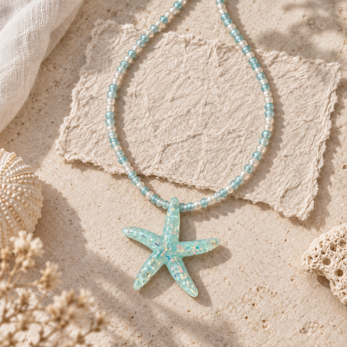 Seafoam Starfish Necklace