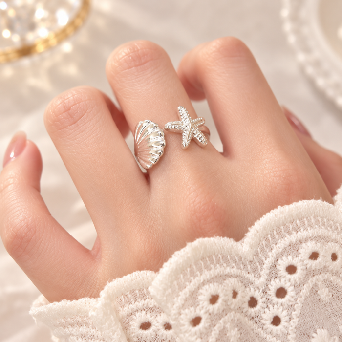 Seaside Starfish & Shell Ring