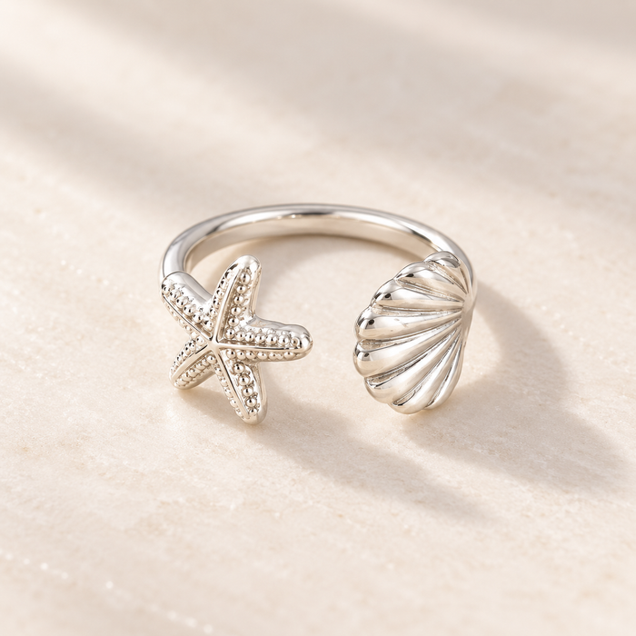 Seaside Starfish & Shell Ring