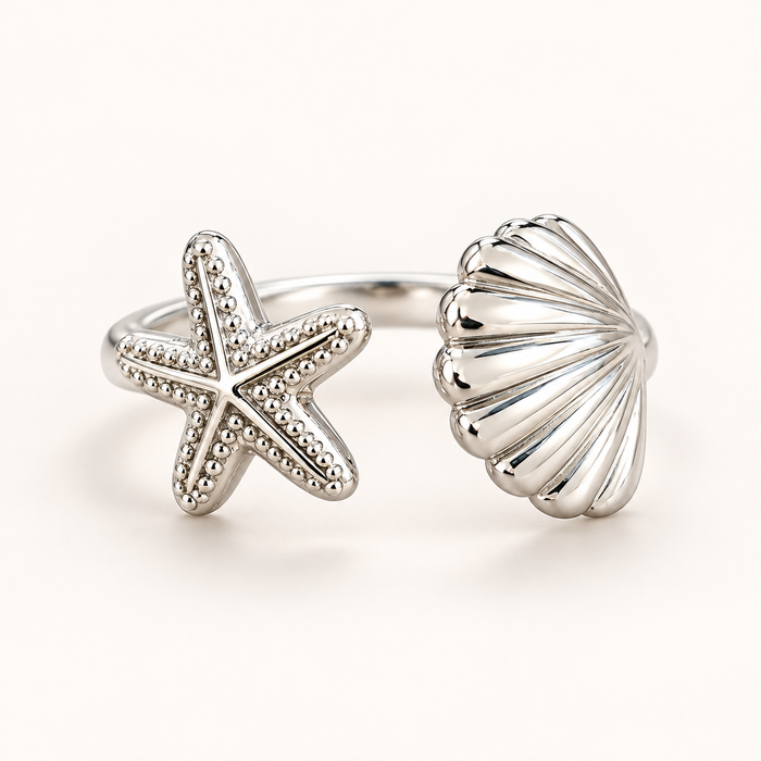 Seaside Starfish & Shell Ring