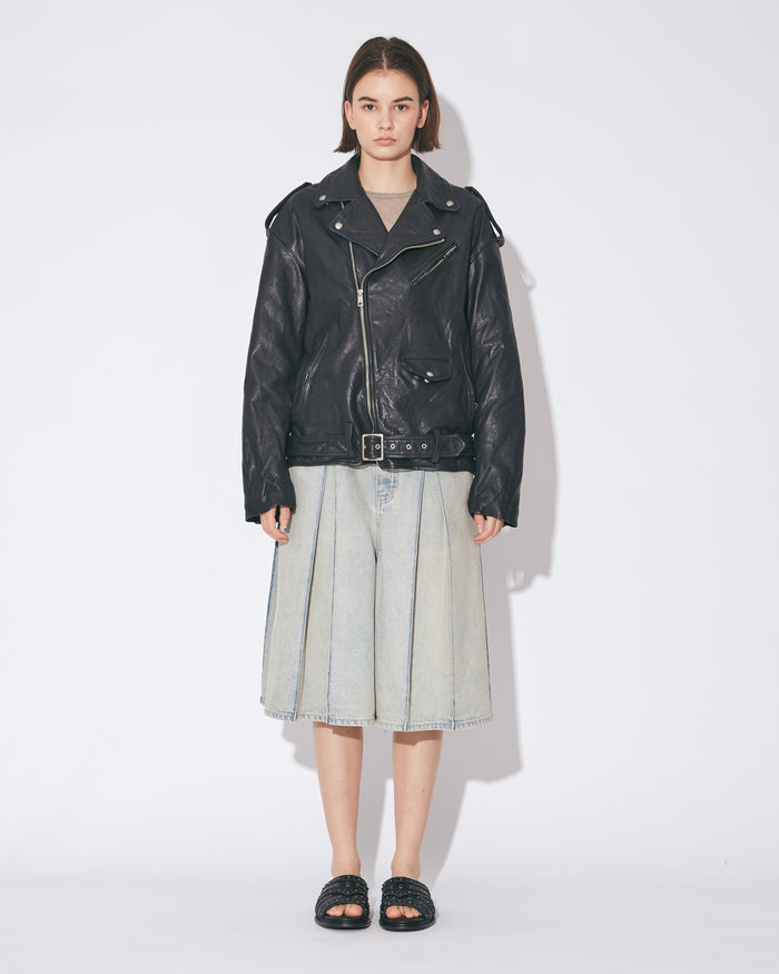 selvedge denim o/d tuck skirt pants