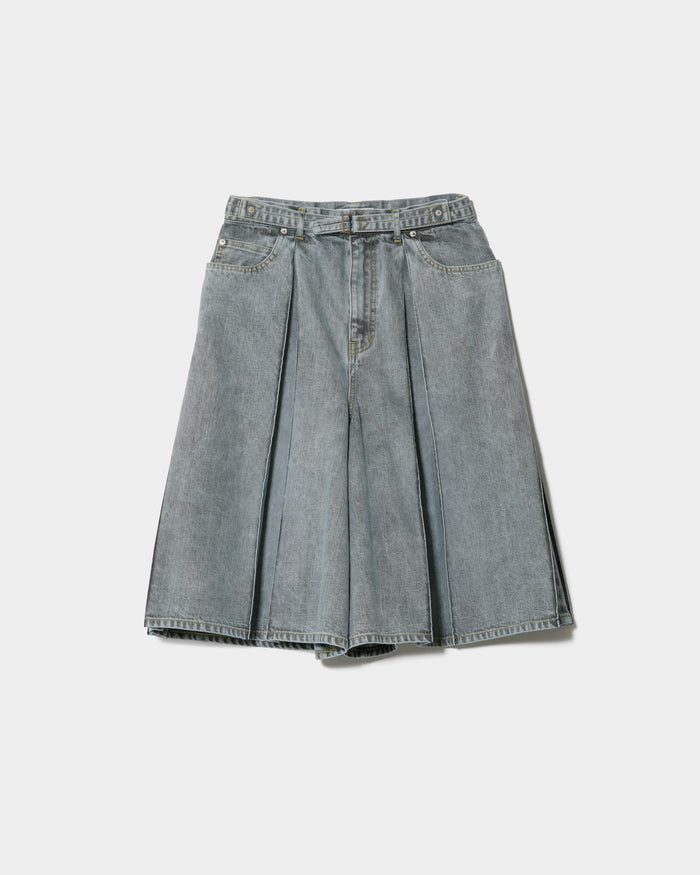 selvedge denim o/d tuck skirt pants