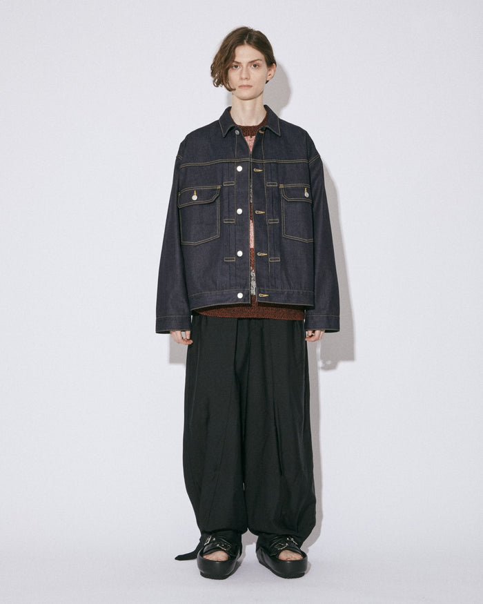selvedge denim square big blouson