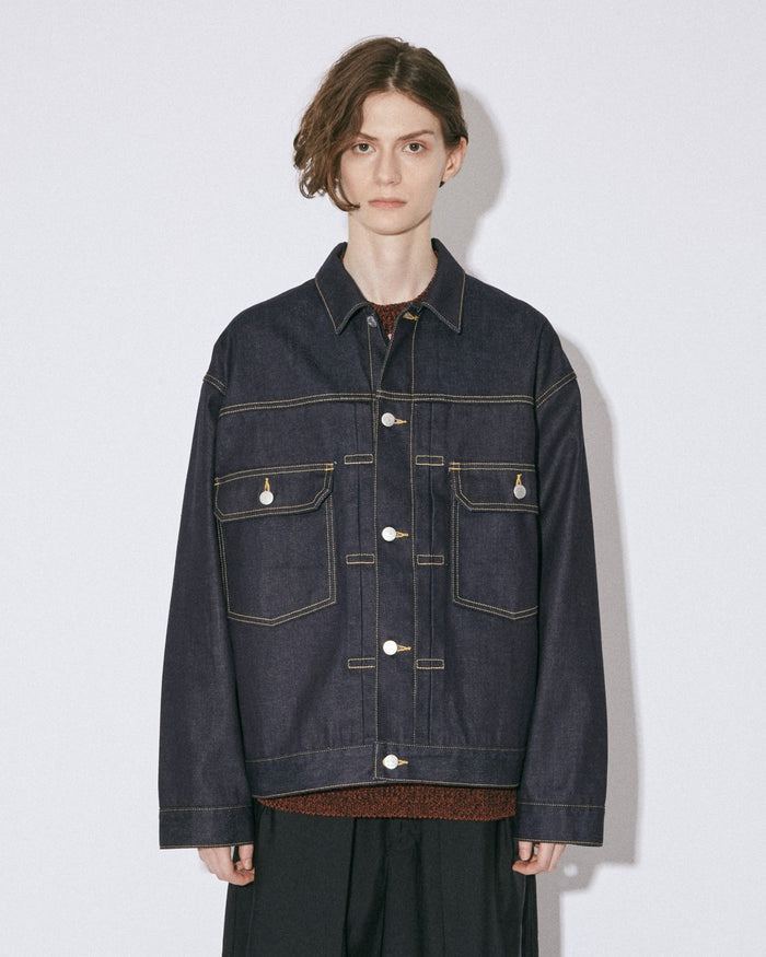 selvedge denim square big blouson