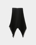 selvedge logo gaba- dine pleated skirt