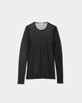 sheer jersey tight-fit crew neck top