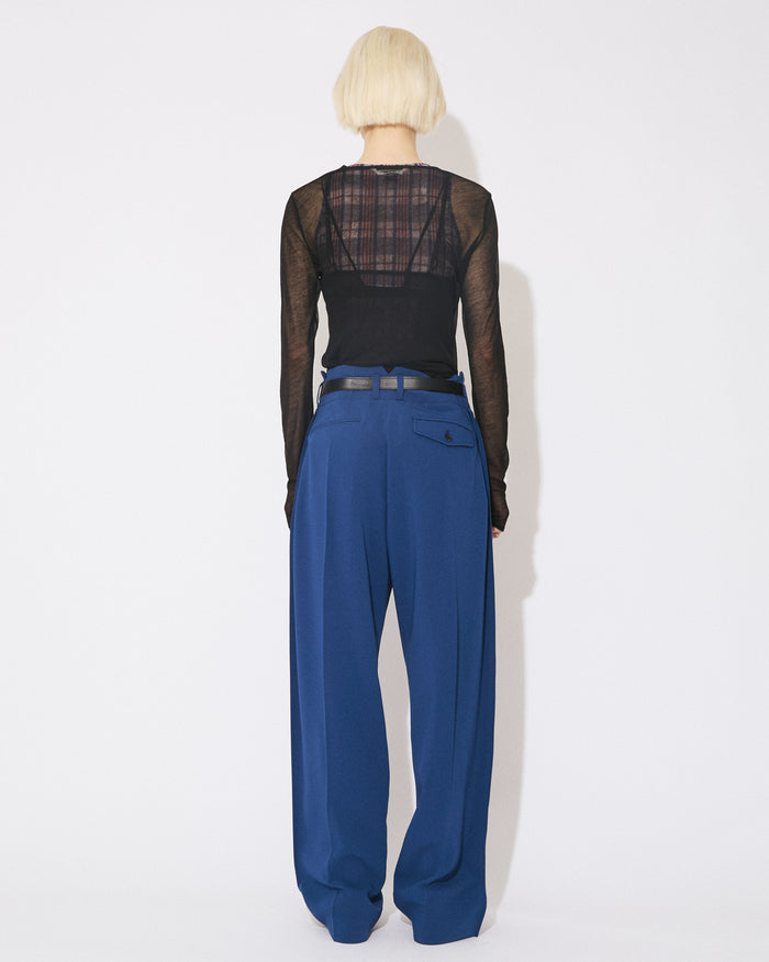 sheer jersey tight-fit crew neck top