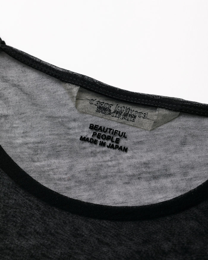 sheer jersey tight-fit crew neck top
