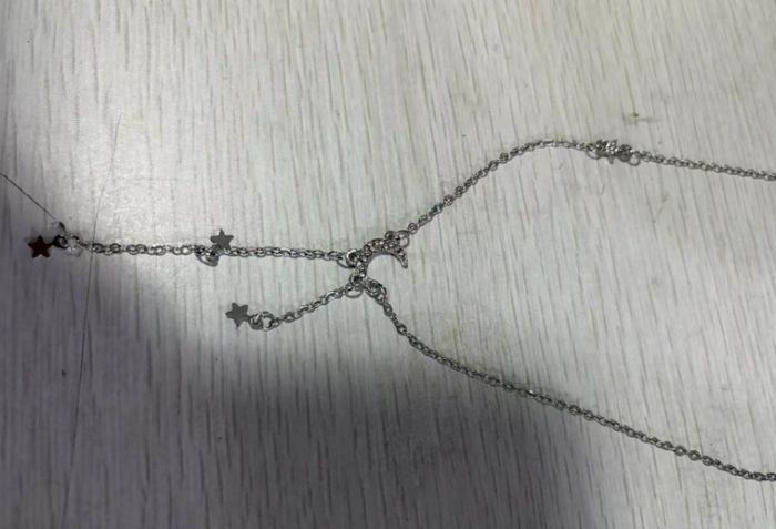 Silver Crescent Moon & Star Y-Drop Necklace | Dainty Celestial Pavé Jewelry