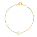 Single Pearl Bracelet Yellow Gold Plated