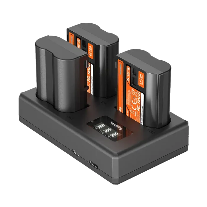 SmallRig EN-EL15c Kit with 3 Batteries and Portable 3-Bay Charger