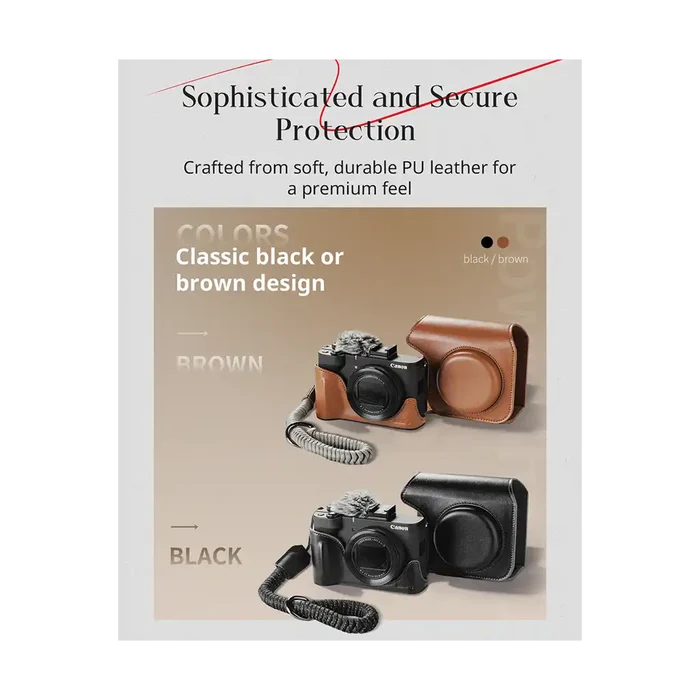 SmallRig Leather Case Kit for Canon PowerShot V1 (Black)