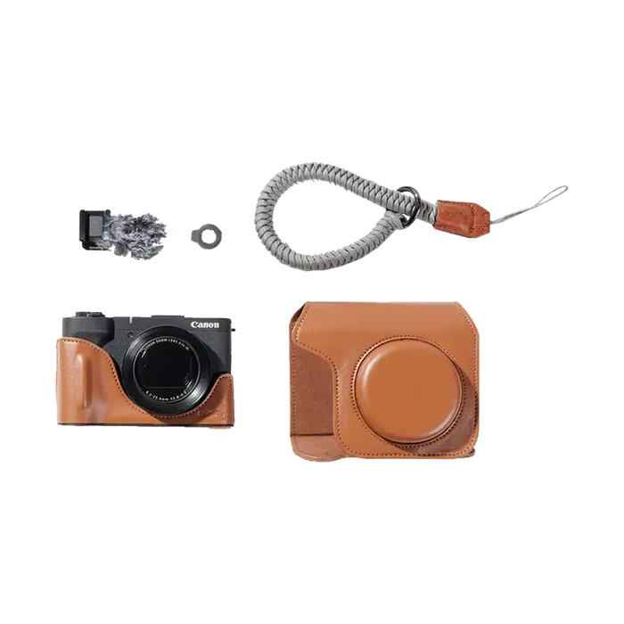 SmallRig Leather Case Kit for Canon PowerShot V1 (Brown)