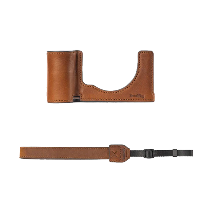 SmallRig Leather Half Case with Strap for Sony a7C II / a7CR (Brown)