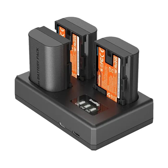 SmallRig LP-E6NH Kit with 3 Batteries and Portable 3-Bay Charger
