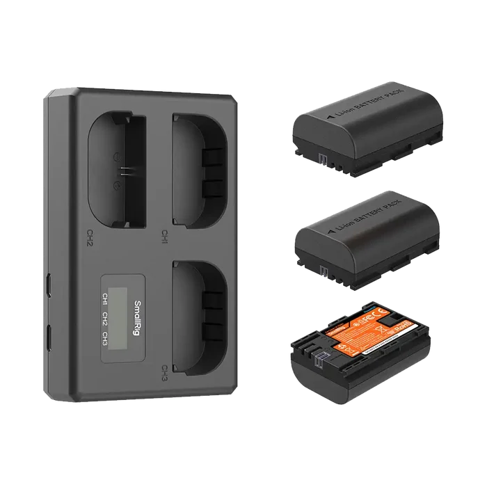 SmallRig LP-E6NH Kit with 3 Batteries and Portable 3-Bay Charger