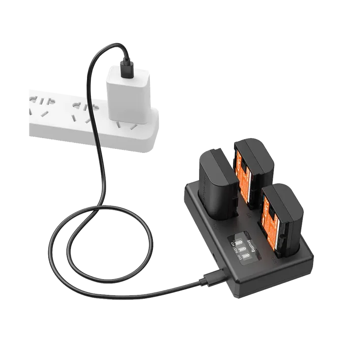 SmallRig LP-E6NH Kit with 3 Batteries and Portable 3-Bay Charger