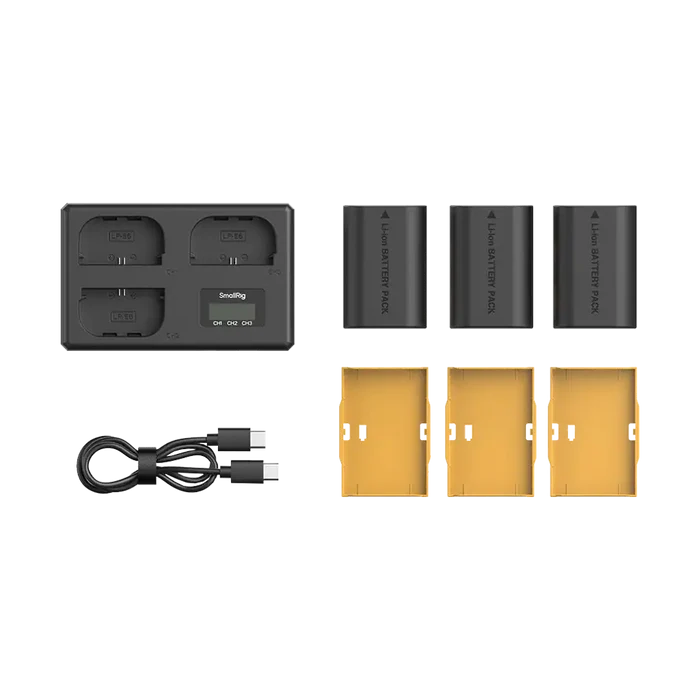 SmallRig LP-E6NH Kit with 3 Batteries and Portable 3-Bay Charger
