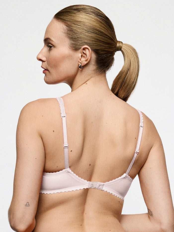 Solene Padded Plunge Bra - Gardenia Rose