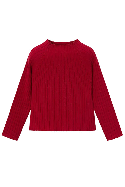 Red Knit Mockneck