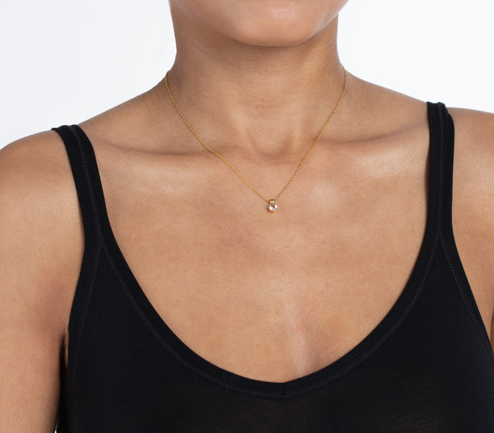 Solitaire White Topaz Necklace