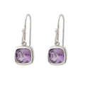 Sophisticated Cushion-cut Amethyst Earrings