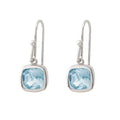 Sophisticated Cushion-cut Blue Topaz Earrings