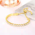 Sparkling Cubic Zirconia Tennis Bracelet | Adjustable Copper Bolo Bracelet