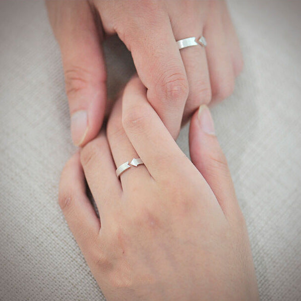 Sterling Silver Arrow Ring for Couple