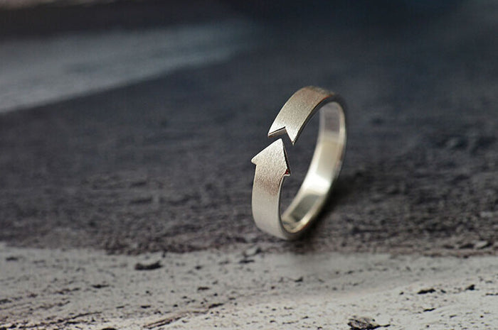Sterling Silver Arrow Ring for Couple