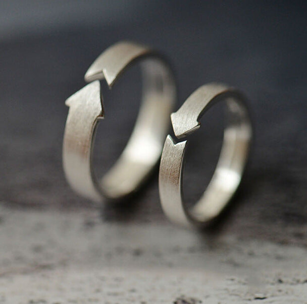 Sterling Silver Arrow Ring for Couple