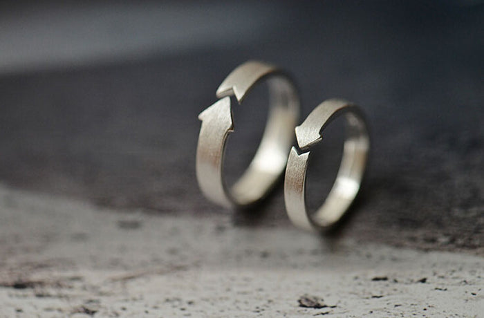 Sterling Silver Arrow Ring for Couple