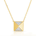 Sterling Silver Cube Necklace - Gold Overlay- Final Sale