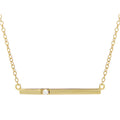 Sterling Silver Diamond Bar Necklace - Gold Overlay
