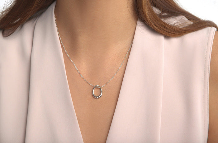 Sterling Silver & Diamond Freeform Necklace