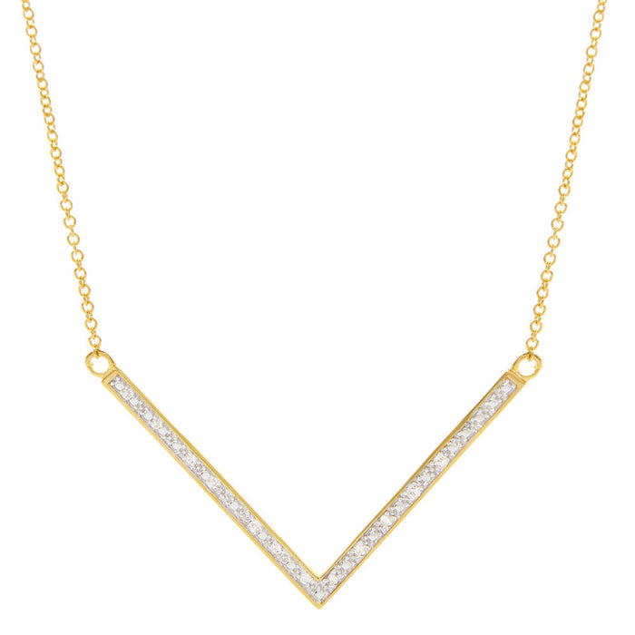 Gold Diamond V Necklace