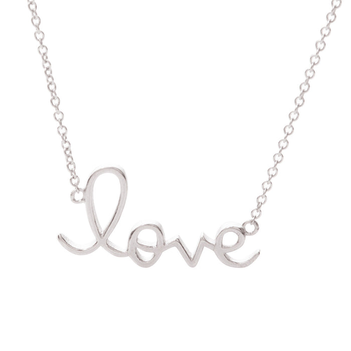 silver love necklace