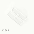 Clear tin divider inside small hinge-style storage tin