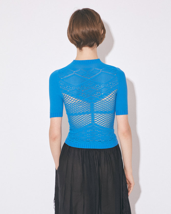 stretch lace knitted  pullover