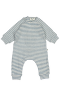 Striped baby romper on a white background