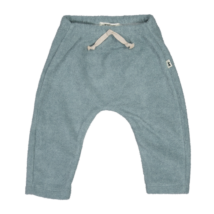 Blue baby pants with a white background
