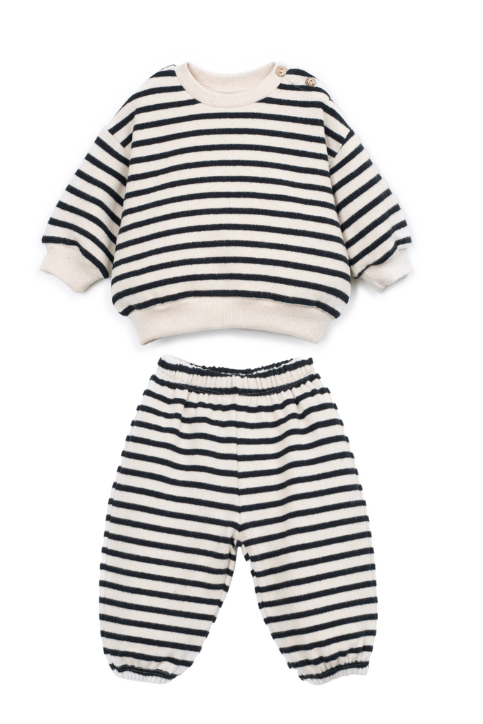 black and white baby sweat set