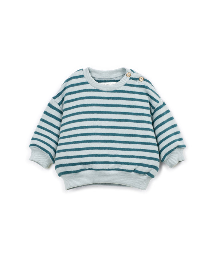 blue striped sweatshirt